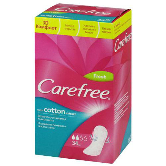 Прокладки жіночі гігієнічні Carefree (Кефрі Коттон Фреш) №34